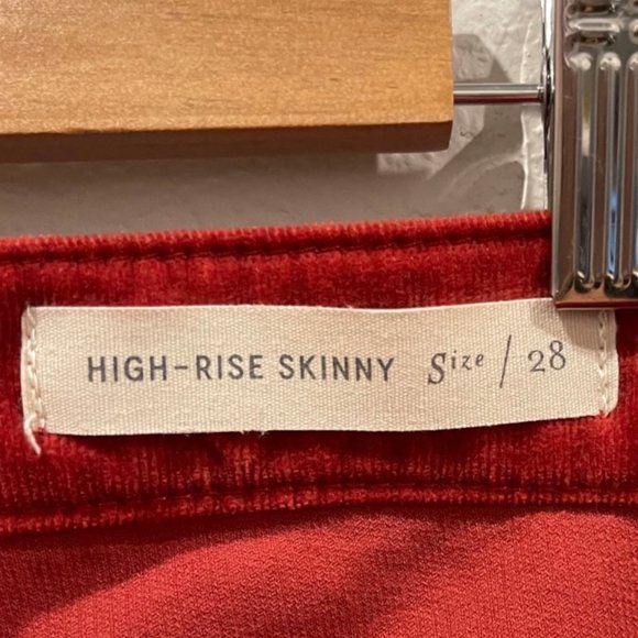 PILCRO AN THE LETTERPRESS Corduroy High Rise Velvet Skinny Jeans - Picture 4 of 8